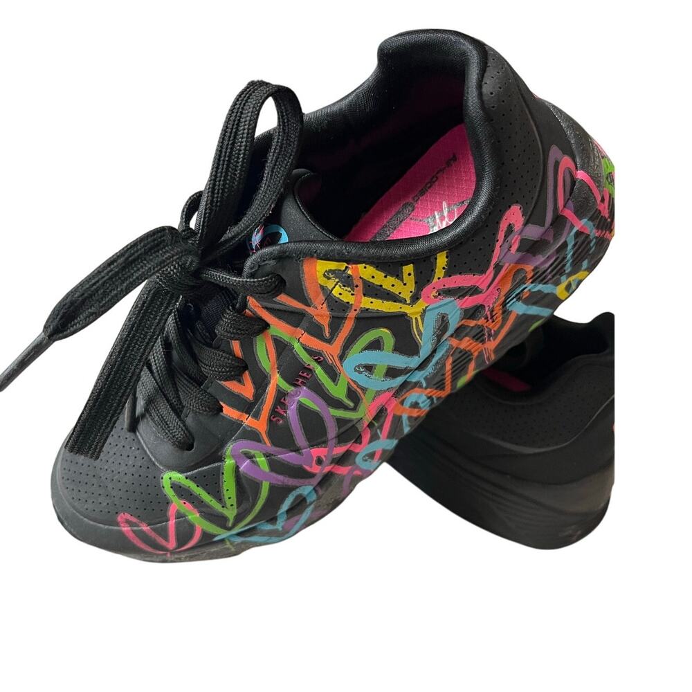 Skechers | Girls Size 13.5 Uno Lite-Heart Sneakers Black